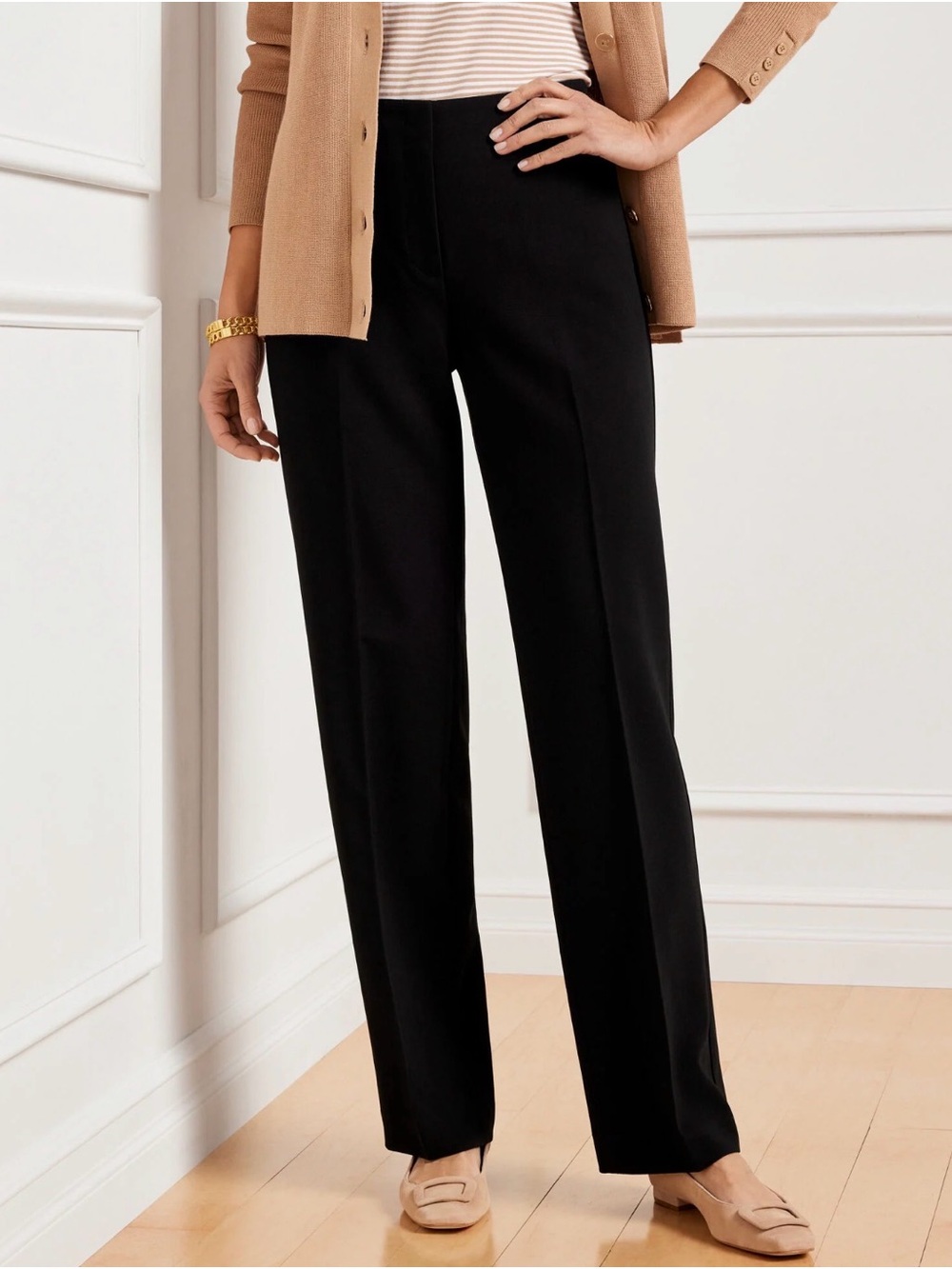 Talbots Black Straight-Leg Dress Trousers